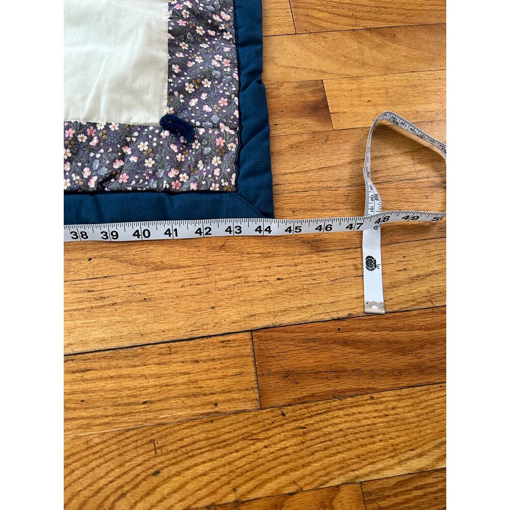 Handmade Star Quilt Pink Blue 44x44 Vintage Granny Core Nursery XC Fast Shipping - Picture 2 of 6